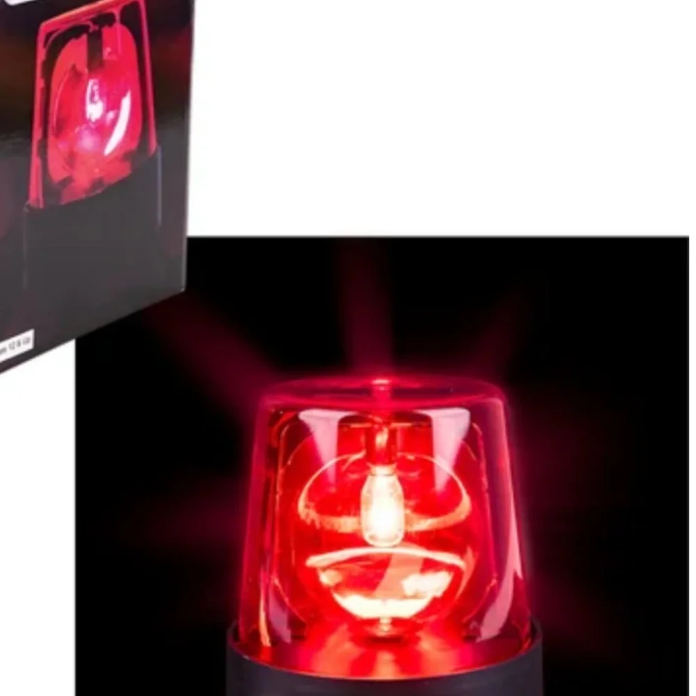 7” Red Police Beacon Light Rotating Flashing Decor Plug In AC Powered